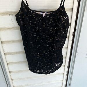 Candie's Black Cropped Cut Out Blouse